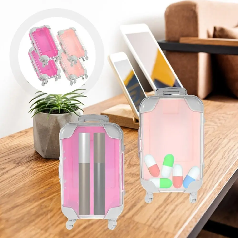Miniature Mini Suitcase Candy Box Storage Accessories Portable Trolley Party Favor Boxs Simulation Trolley Case