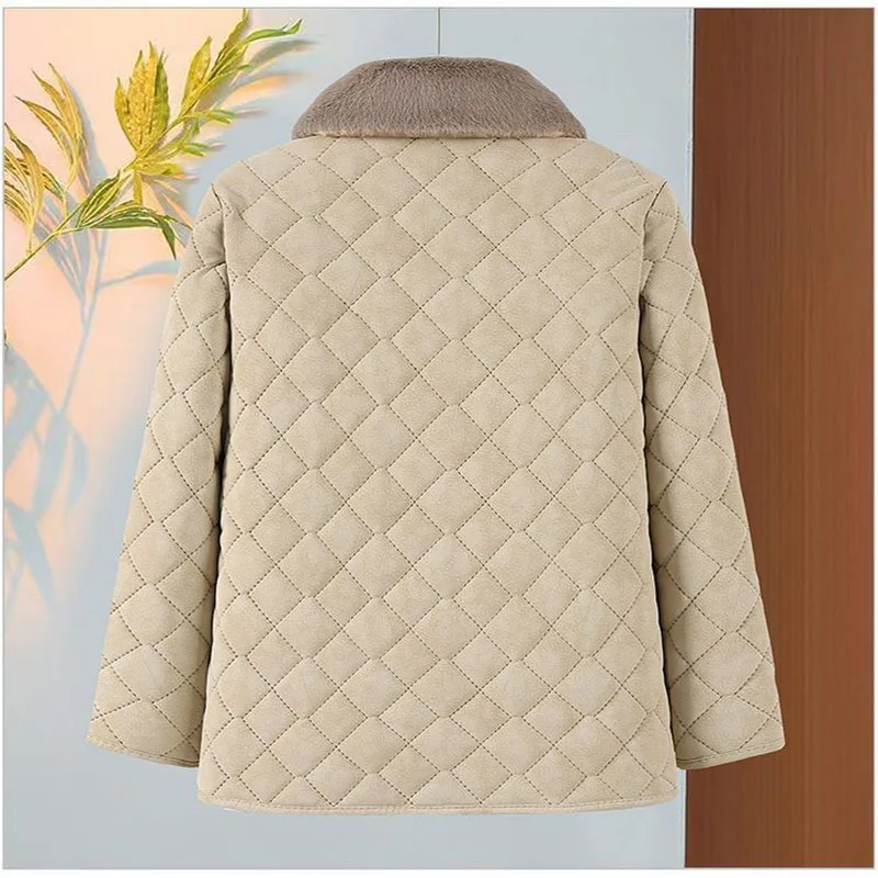 Nowa Kurtka Damska z Wypełnieniem Bawełnianym dla Młodych Mam, Płaszcz Damski Średniego Wieku, Modna Kurtka Zimowa Damska 2025, Ciepła Damska Kurtka z Aksamitu