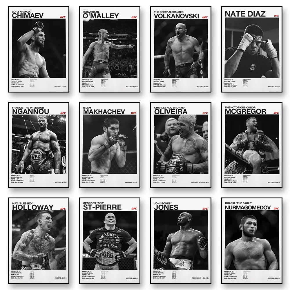 Boxing Fighting Star Canvas Wall Art Print Poster MMA Decorative Painting Home Decor Boxing Lover Gift Unframed