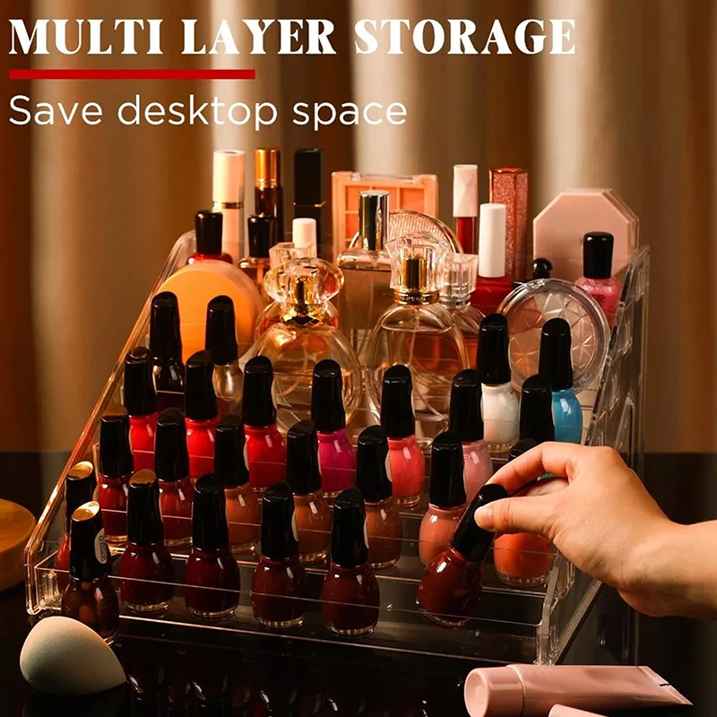 3/4/5/6/7 Lagen Acryl Cosmetische Nagellak Organizer Display Rack Lippenstift Parfum Make-up Opbergrek