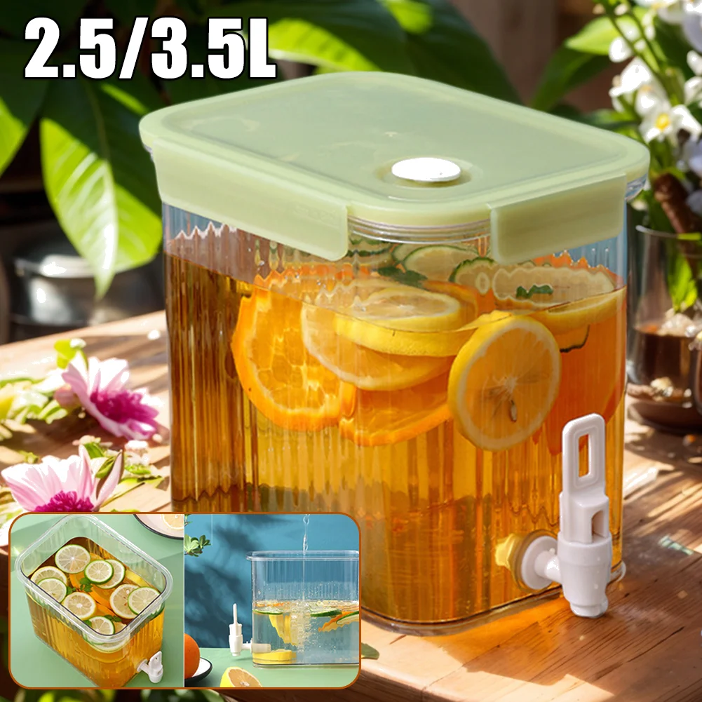 2.5/3.5L Refrigerator Cold Water Bottle Large Capacity Kettle with Faucet Beverage Dispenser Kitchen Drinkware Juice Container