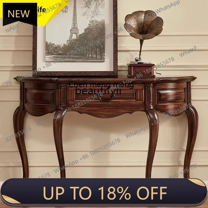 

P178 Table All Solid Wood Half Round Altar Table Against The Wall Entrance Hall Vintage Entrance Cabinet Sofa Back Table