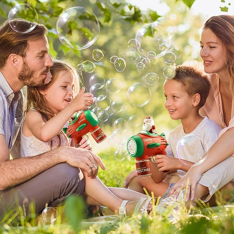 Weihnachts blasen pistolen Maschine für Kinder, 7000 Blasen pro Minute leuchten Bubble Maker, Indoor/Outdoor Geburtstags feier für Jungen Mädchen