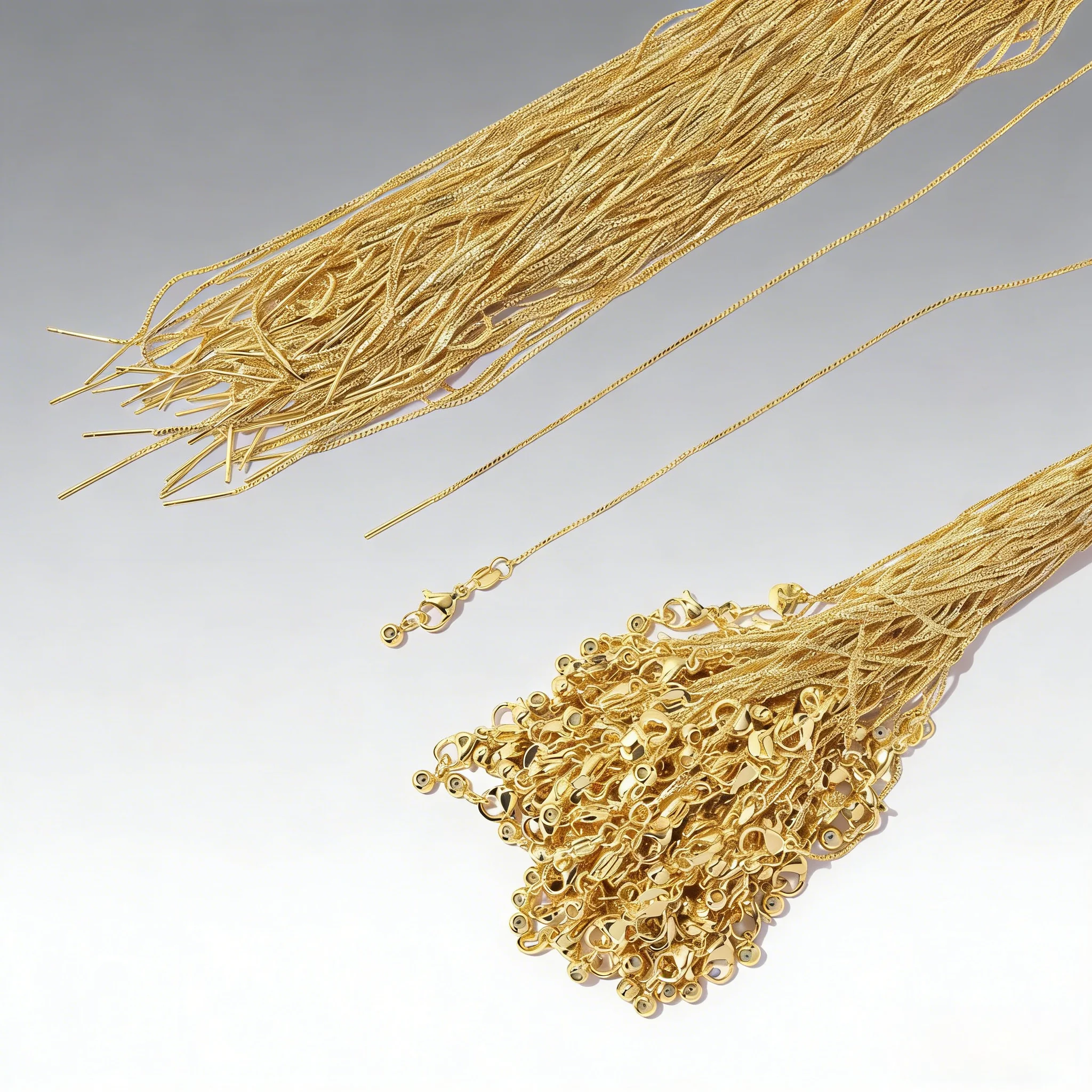

100pcs/Lot 0.8mm Removable Bead Clavicle Box Chain Wholesale Women 18k Gold Plated Necklace For DIY Charm Pendant Jewelry Making