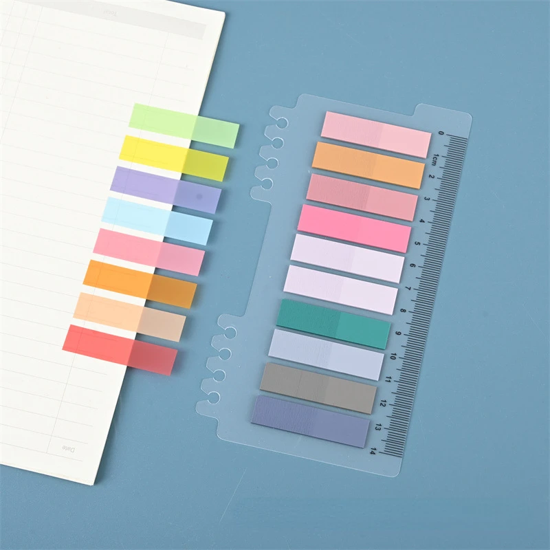 200 Sheets Transparent Sticky Notes Self-Adhesive BookMarkers Posted It Annotation Reading Book Clear Tab Kawaii Cute Stationery