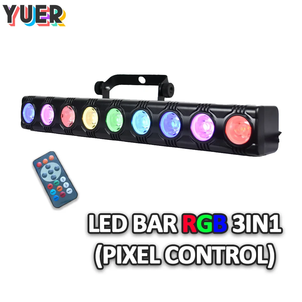 RGB 3in1 الملونة بكسل التحكم عمود إضاءة LED ضوء DMX التحكم عن بعد لغسل فلاش Dj ديسكو نادي حفلة المرحلة تأثير الإضاءة