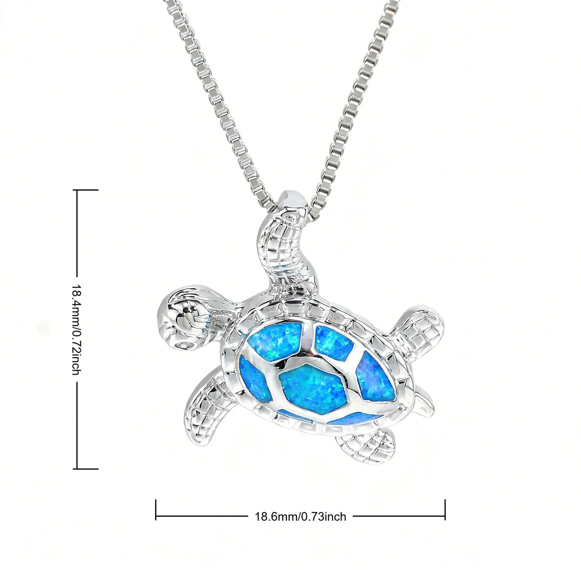 Boho Turtle Shape Charm Pendant White K Pendant Blue Opal Jewelry Necklace Pendants for Men & Women Valentine Aniversary Gifts