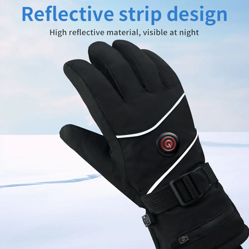 DC Rechargeable Winter Warm Electric Heated Gloves Waterproof Heated Gloves Heated Motorcycle Gloves Touch Screen for Women Men