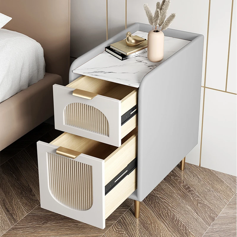 zq  25cm Bedroom Modern Simple and Light Luxury Bedside Table Stone Plate 35cm Ultra Narrow All Solid Wood Storage Cabinet