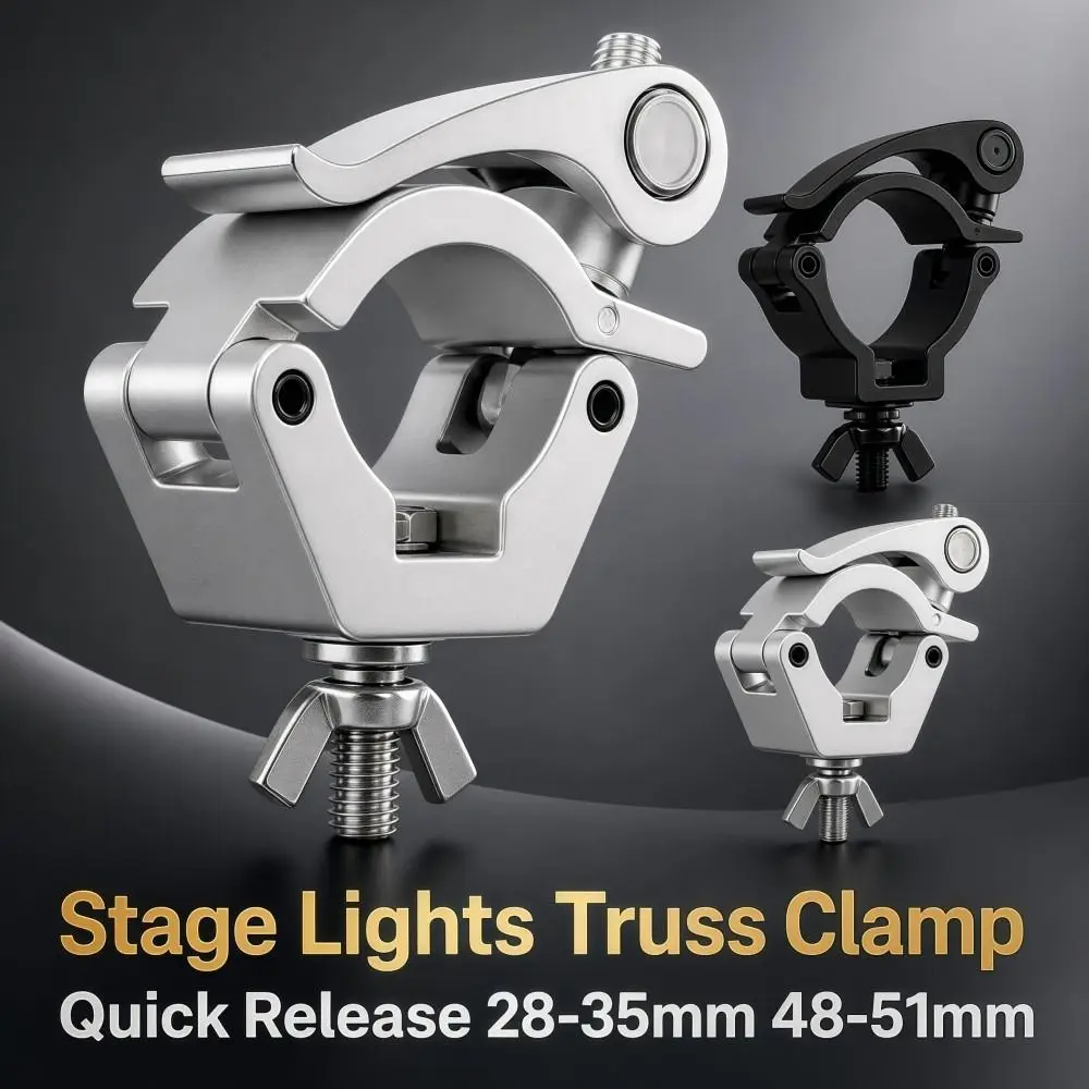 Quick Release Stage Lights Truss Clamp Aluminum Alloy 28-35mm 48-51mm Lamp Hanger Hooks Sturdy Clip Bracket Fixing Clip
