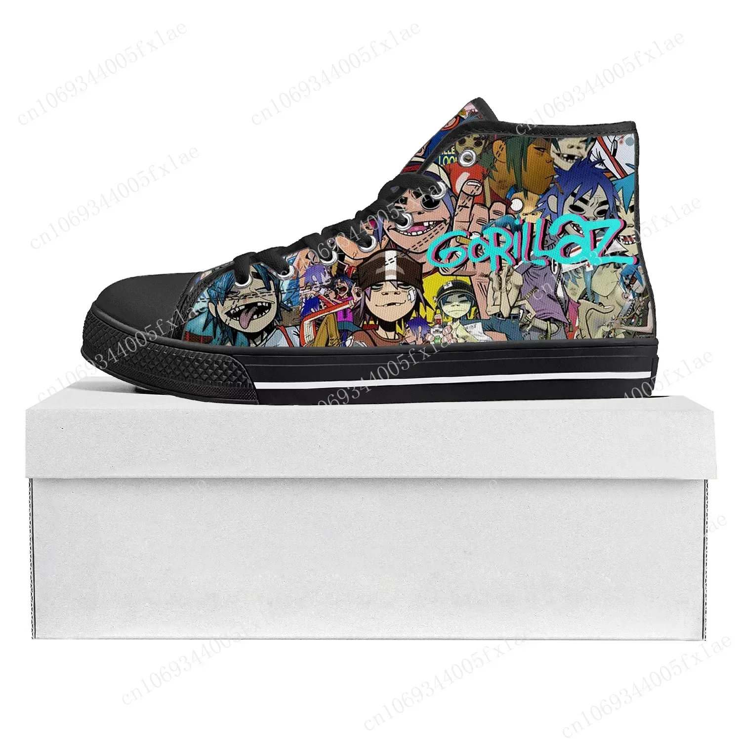 Gorillaz Band High Top High Quality Sneakers Mens Womens Teenager Canvas Customized Sneaker Casual Couple Shoes Custom Shoe