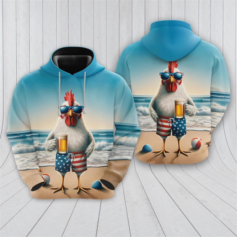 

Cartoon Funny Chicken Graphic Sweatshirts Casual Women Hoody Harajuku Fashion Rooster Hoodies For Men Clothes Cute Boy Pullovers