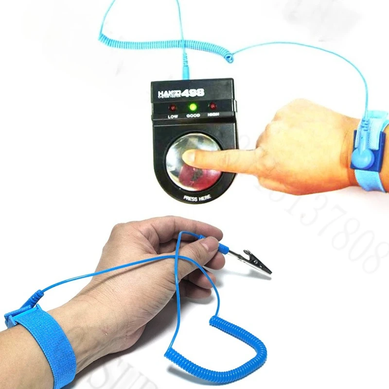 PVC Wired Anti-static Wrist Strap Qispeed Brand Static Removal Bracelet ESD Rope Static Ring Bracelet Extended Wristband