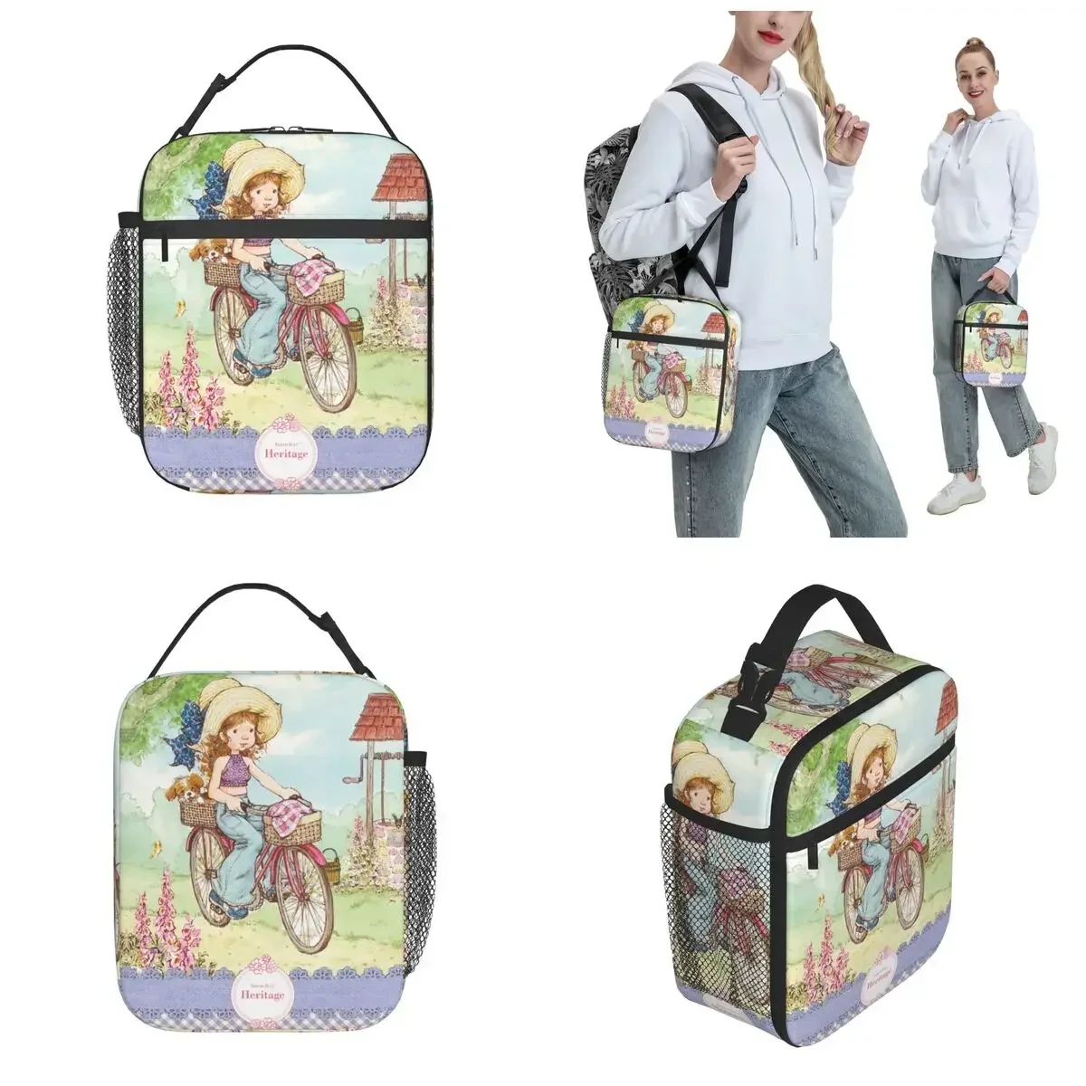 Sarah Kay Girl Bike Ride Merch Insulated Lunch Bag Travel Kawaii Cartoon Cute Girls Food Box Beautiful Cooler Thermal Bento Box