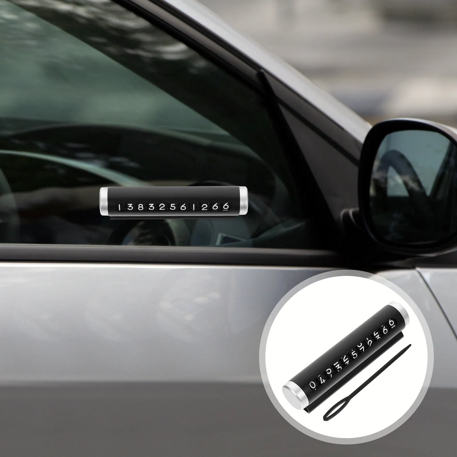 Car Temporary Parking Card Phone Car Dashboard Parking Plate for Residential Areas Emergency Contact Auto