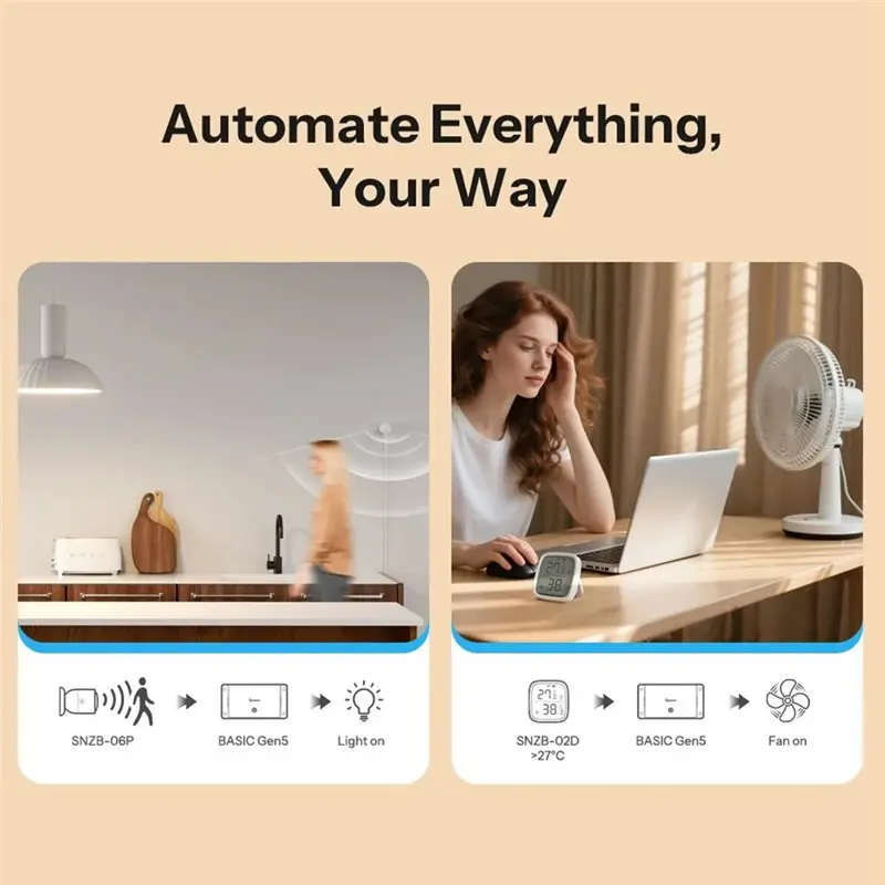 B50B Basic Gen5 for Matter over WiFi Smart Switch Support for Matter Protocol for Google Alexa Smart Home White
