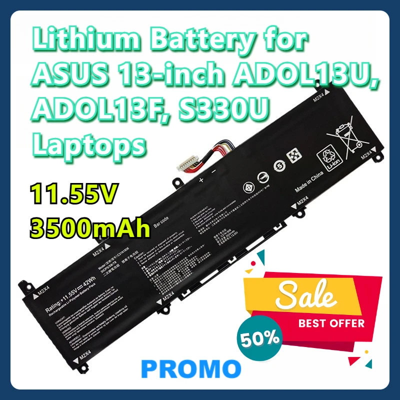 

Lithium Battery for ASUS 13-inch ADOL13U, ADOL13F, S330U Laptops