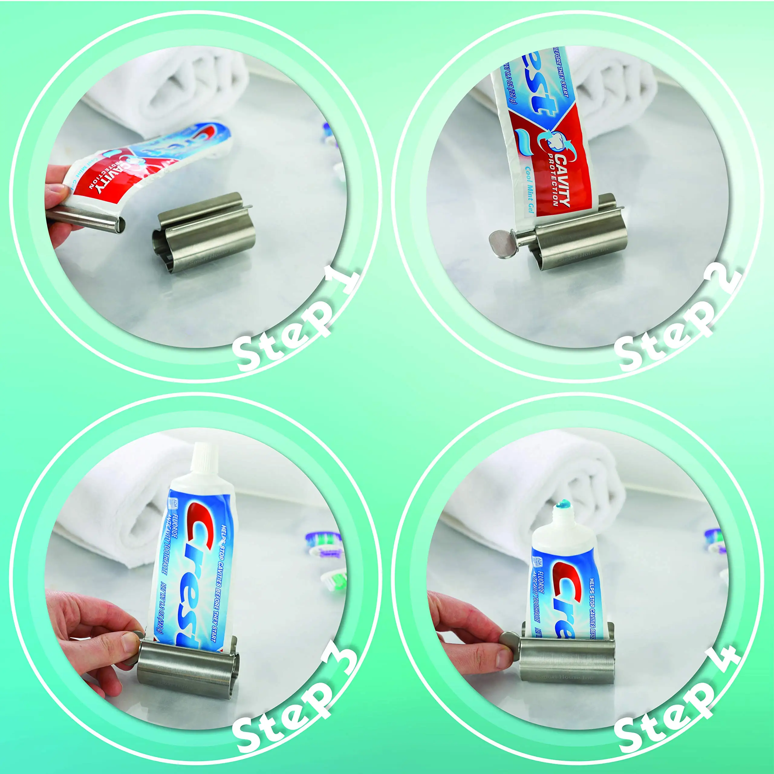 1 PC Toothpaste Squeezer Tube Roller Stainless Steel Tube Squeezer Tube Roller Save Toothpaste and Eliminate Toothpaste Waste
