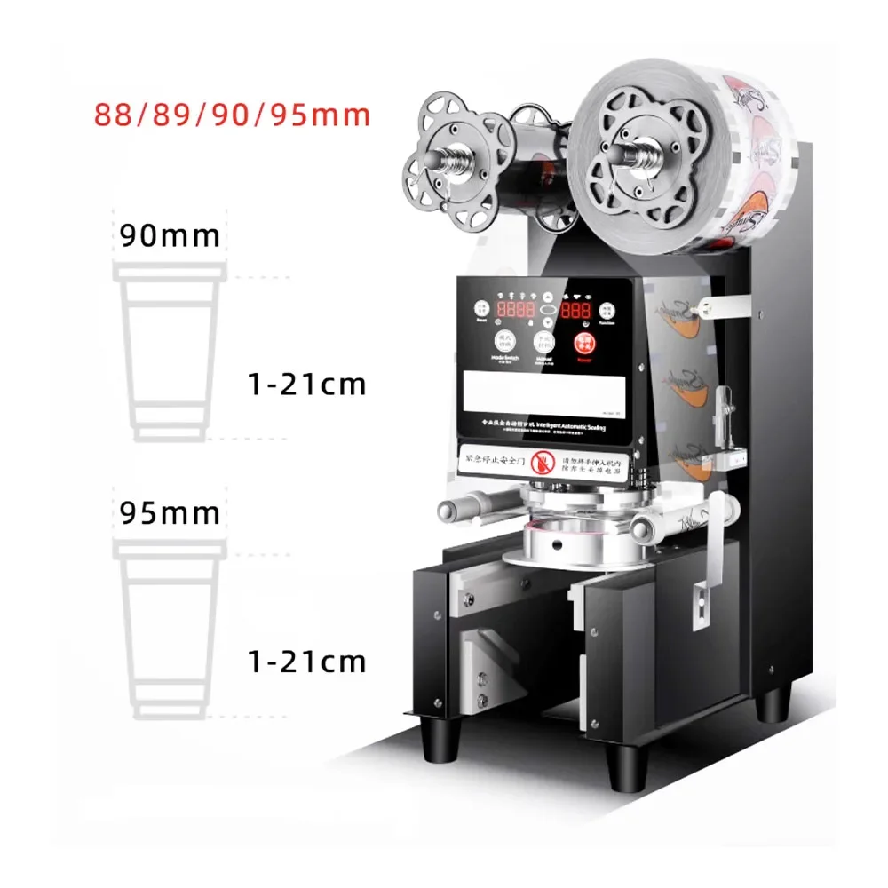 Automatic Cup Sealer Bubble Tea Machine Cup Sealing Machine 88/89/90/95 PP/PE/Paper Automatic Bubble Sealing Machine