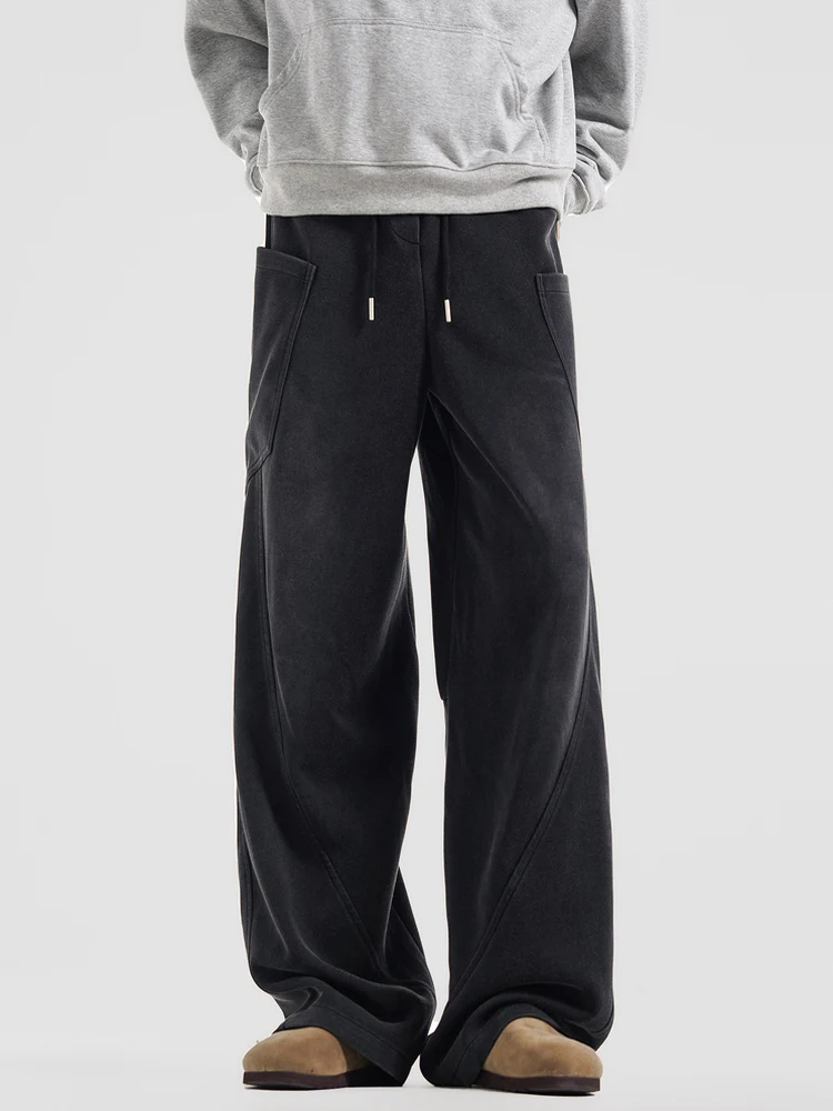 

American Sle Heavyweight Cleanfit Color Spor Casual Pants Men's Loose Drapey Workwear Straight Leg Trousers