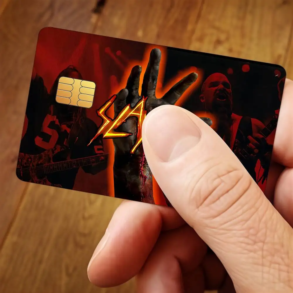 Band S-Slayer Credit Card Stickers For Bank Card Bus Metro Cards Waterproof Anti-Scratch Gift 4PCS
