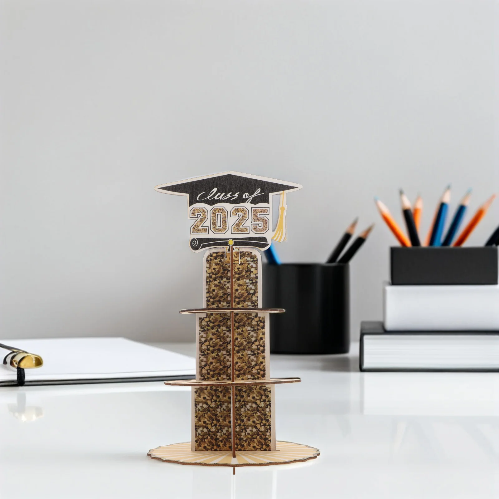 

Elegant Wooden Graduation Money Organizer Class of 2025 Portable Lightweight Functional Card Slots Cash Compartments