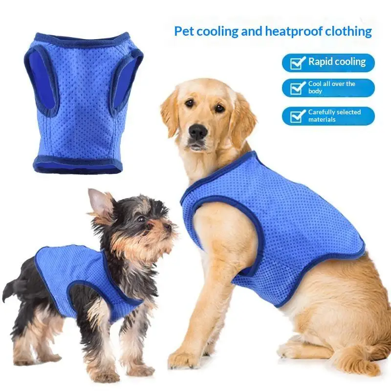 Summer Cooling Pet Dog Vest Clothes Sweat Absorbing Air Vent Quick Dry Apparel for Dogs Outdoor Camping Trips