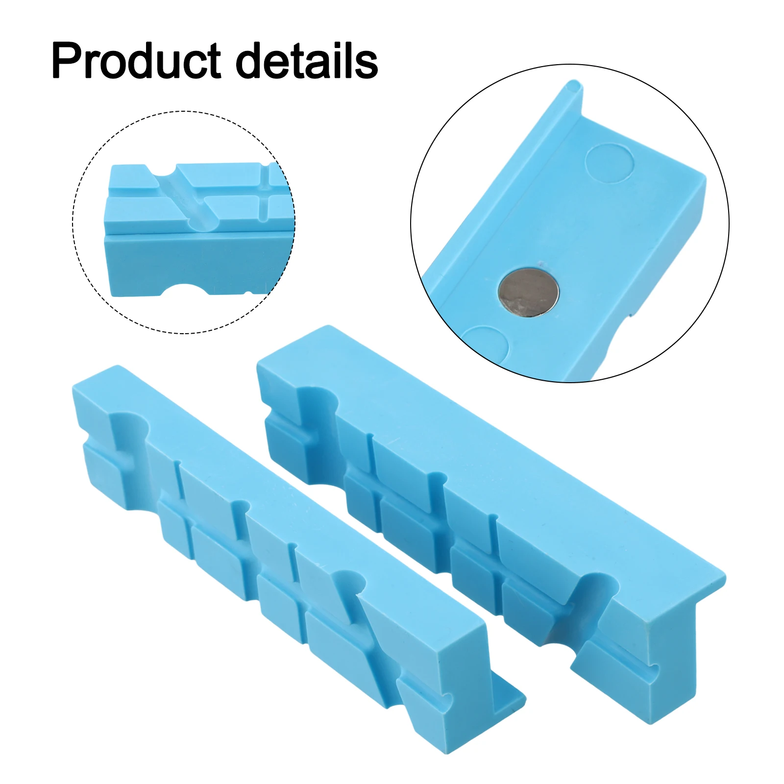 

1 Pair 4/5/6 Inch Soft Pad Jaw Rubber Vice Soft Jaws Pads With Multiple Angle Grooves For Metal Vise Bench Machine Woodworking