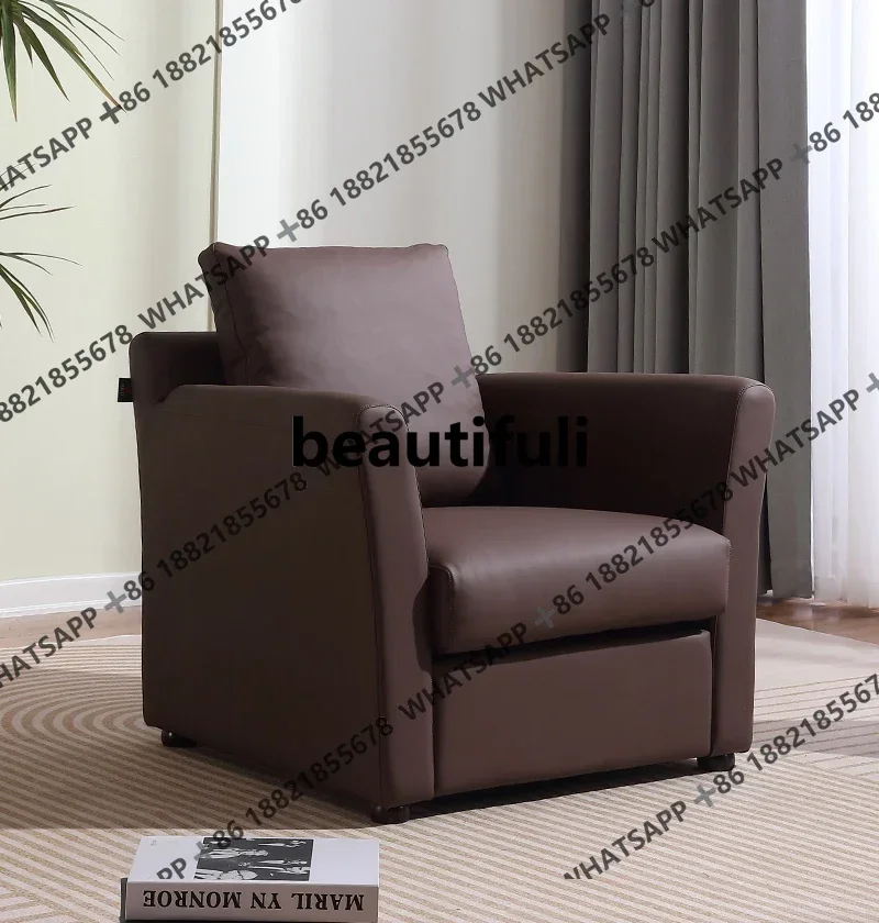 K182Modern living room sofa single leisure bedroom light luxury sofa office chair leather
