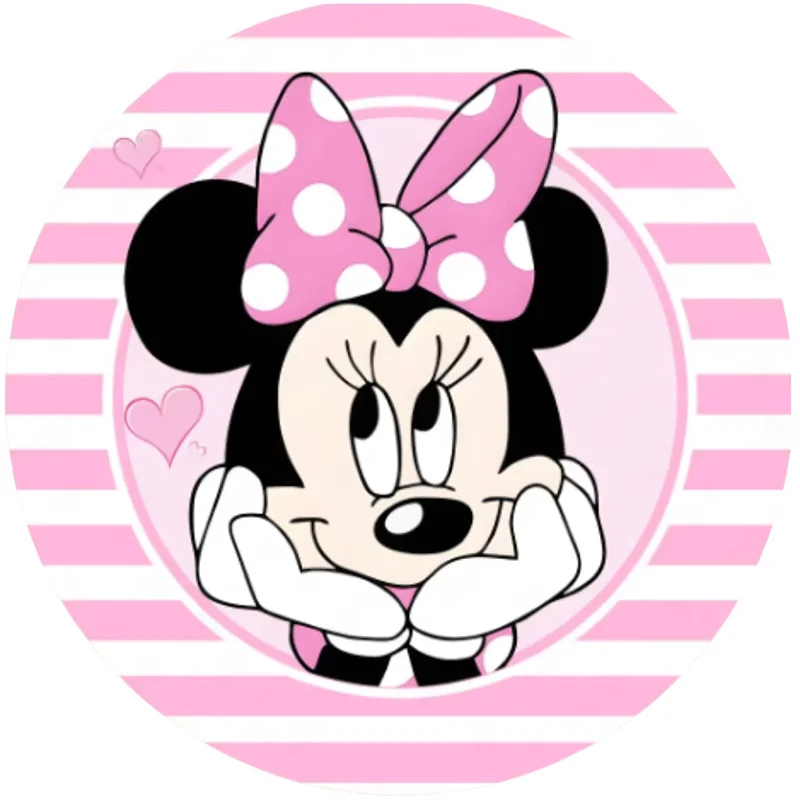 Minnie Mouse Round Backdrop 3 Cylinder Cover Background For Photography Baby Shower Girl Birthday Party Dessert Table Decoration