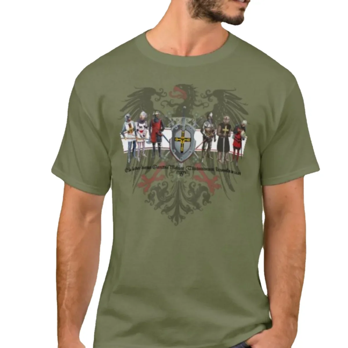 

German Order Empire Eagle with Shield and Sword Templer Knight T-Shirt. Summer Cotton Short Sleeve O-Neck Mens T Shirt New S-3XL