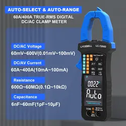 Digital Clamp Meter Multimeter Tester 60A/400A AC/DC True RMS,Profession Multimeters Current Voltage Diode Continuity Tester NCV