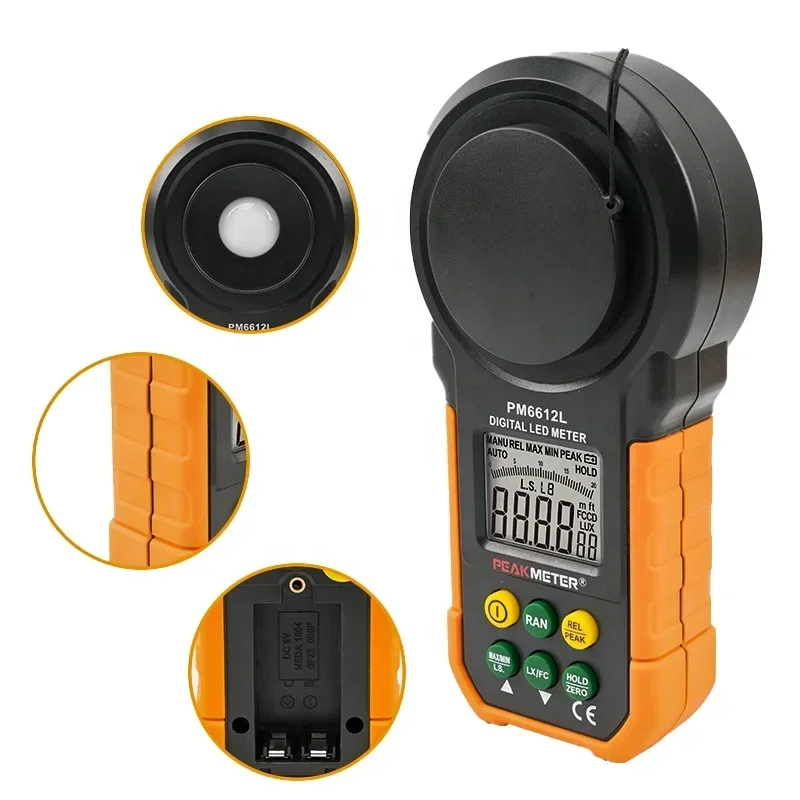 PM6612L Light Intensity Meter Portable Illuminometer Photometer Brightness Meter