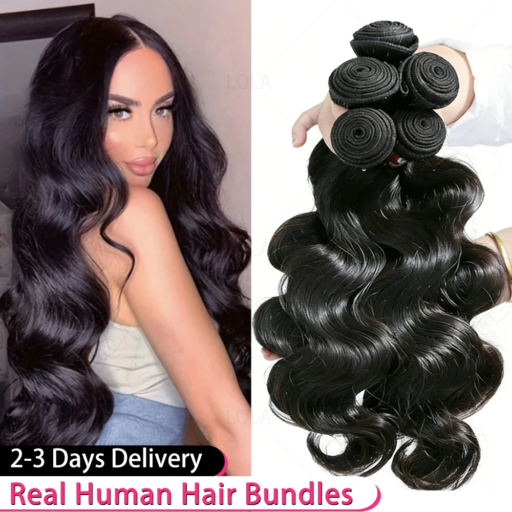 Lola 14A 30 40 pouces tissage cheveux humains extension cheveux humains naturel non traités  Remy ondulés couleur naturelle pour femme bundles human hair