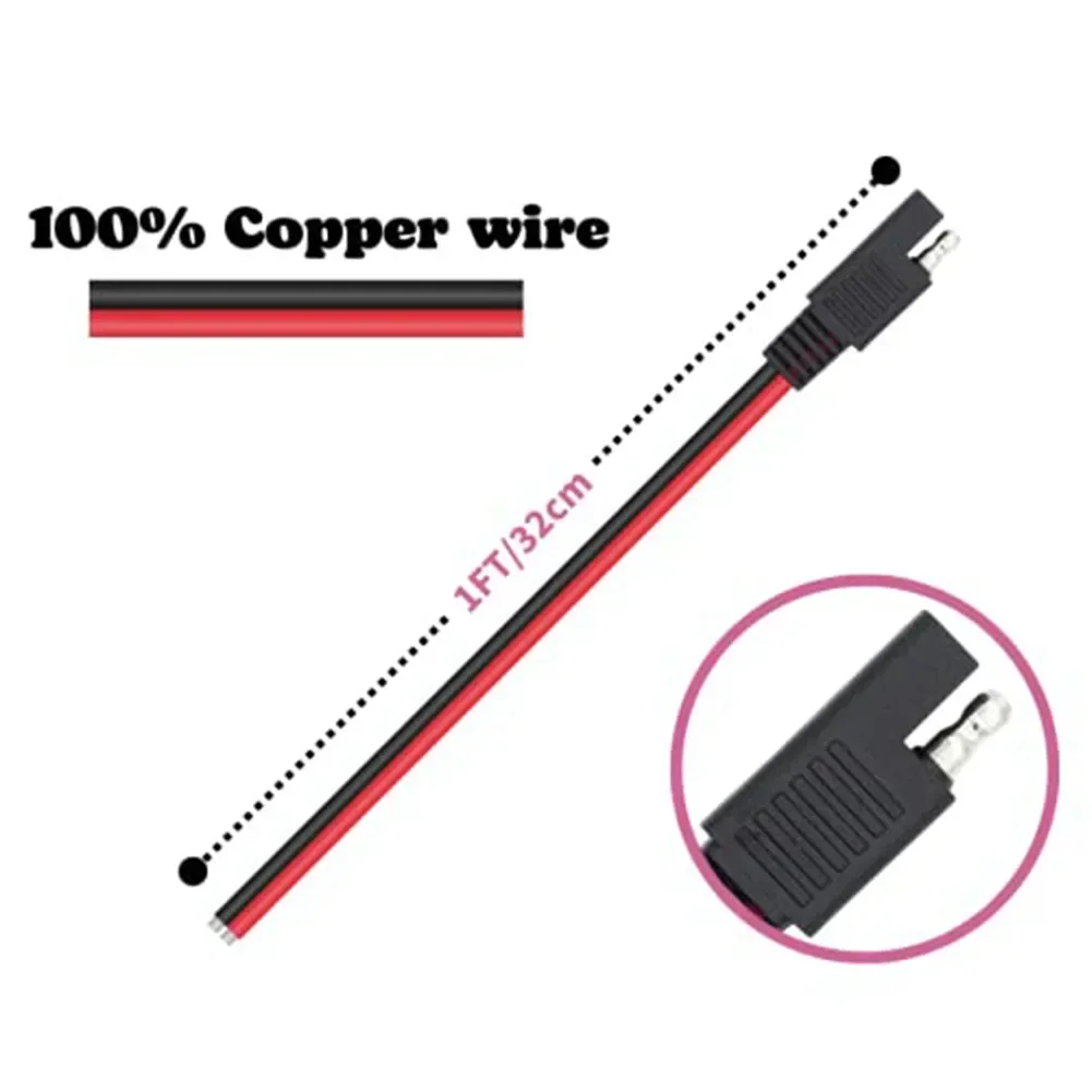 4pcs 1 Feet 14AWG SAE Connector Quick Disconnect Plug Extension Cable For Automotive RV Electrical Equipment Accessories ﻿
