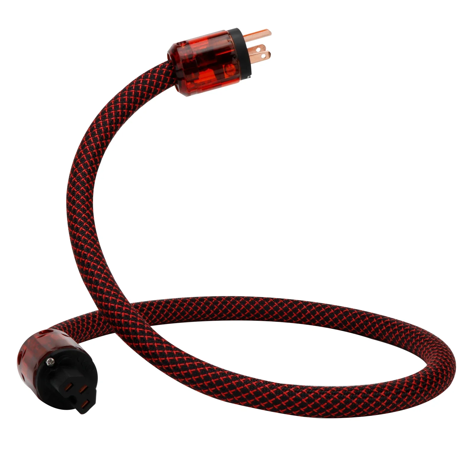 High-End OCC Copper EU/US Version Power Cable Connector - USA AC Mains Extension for HiFi Audio, Amplifiers, DACs, and High-Powe