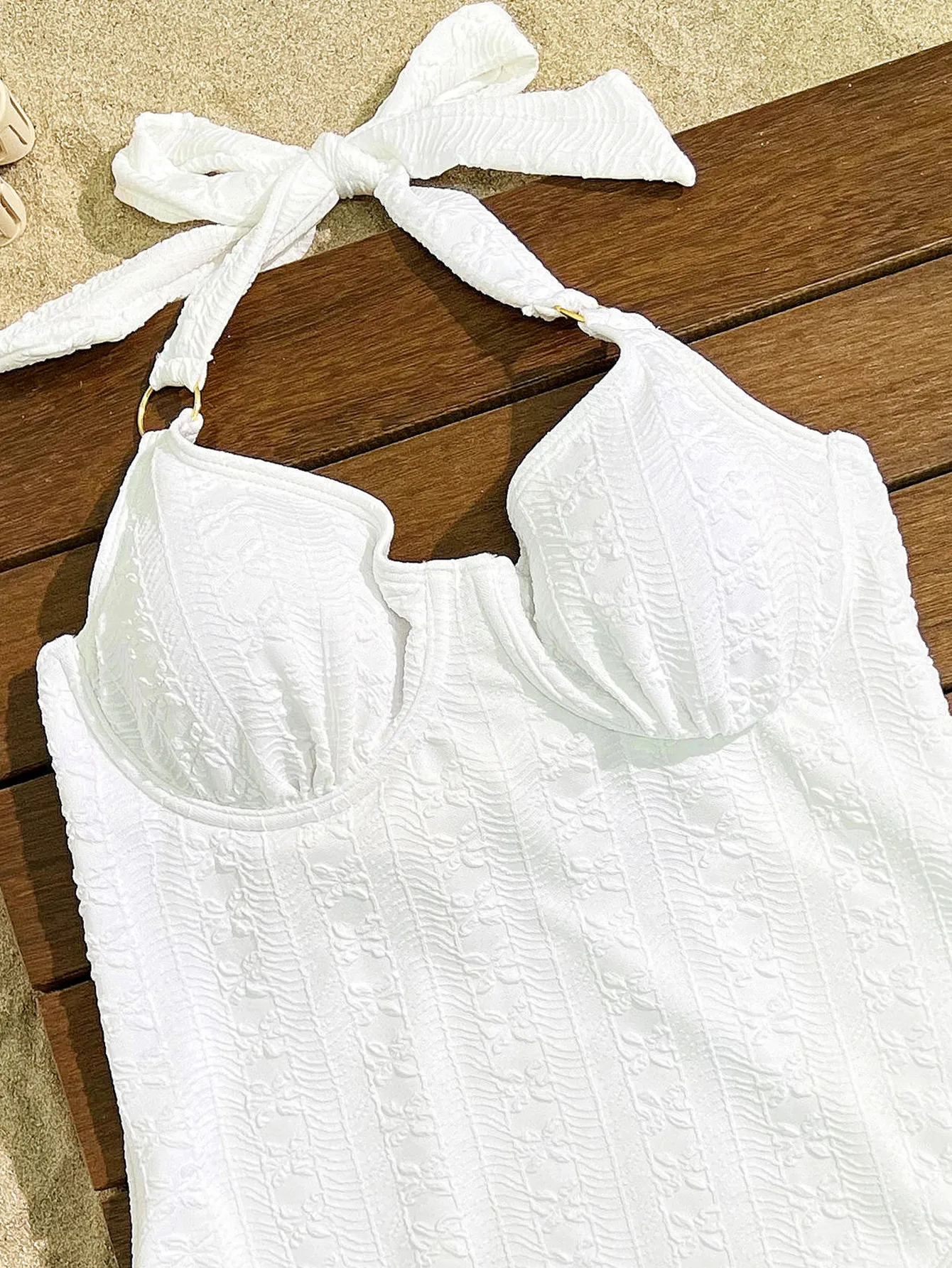 Wholesale New  One-Piece of Bikini Set White Color Swimsuit  S,M,L size