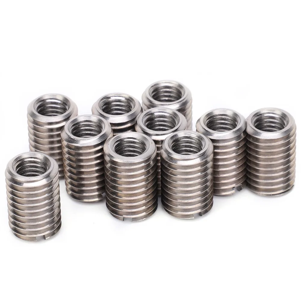 10pcs Female to Male Thread Thread Reducer Nuts Slotted Design Precision Thread Repair Sleeve Thread Conversion Nuts