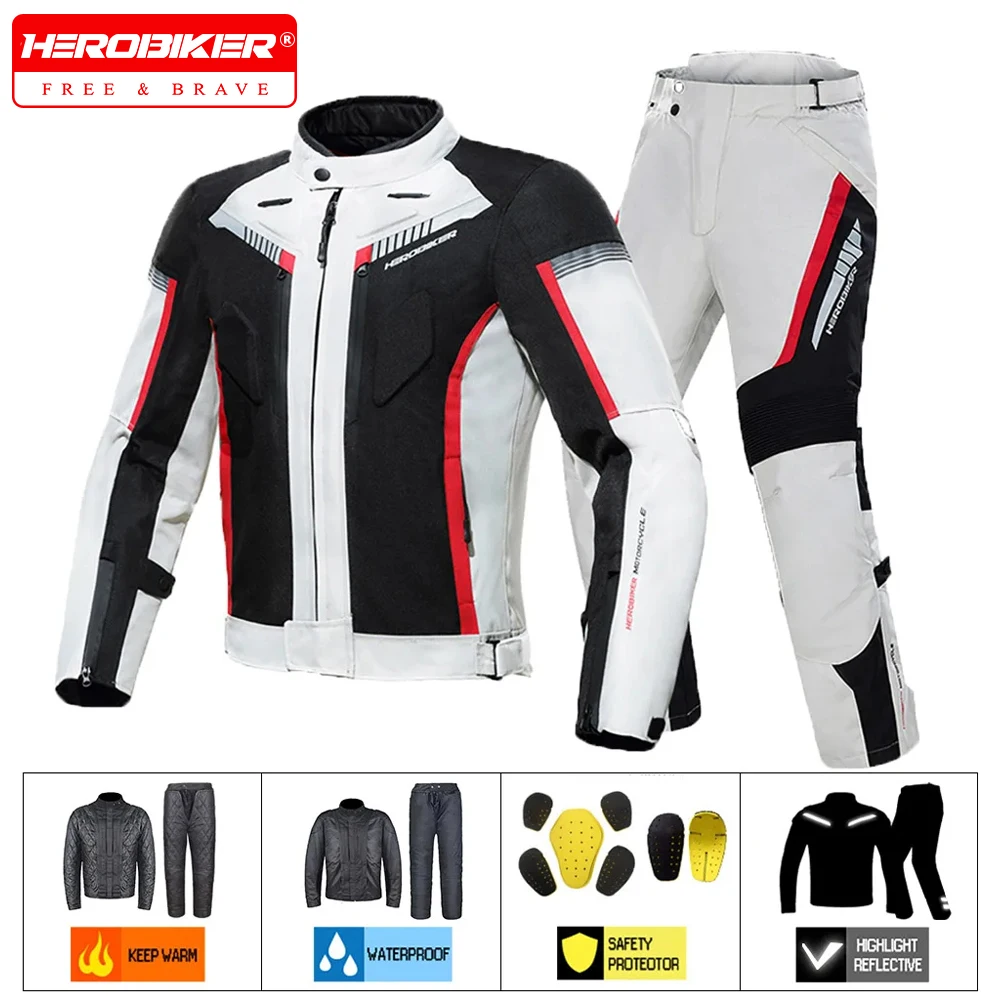 Jaqueta de motocicleta à prova d'água inverno quente jaqueta de equitação de motocicleta forro removível motocross à prova de vento jaqueta de motocross masculina