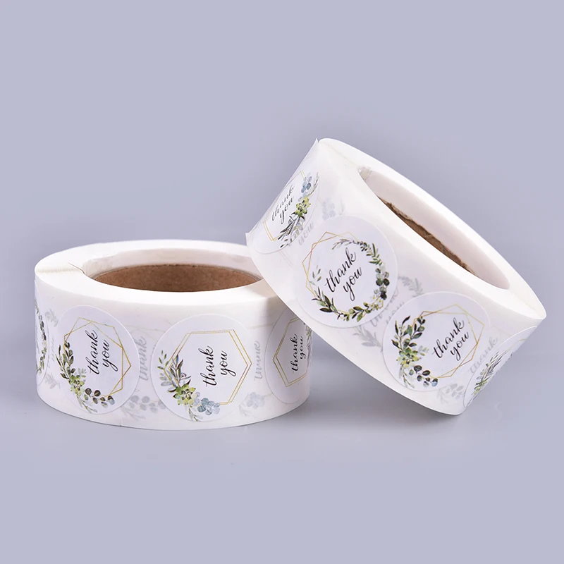 500PCS/Roll Flower Thank You Stickers Seal Label Handmade Custom Sticker *..