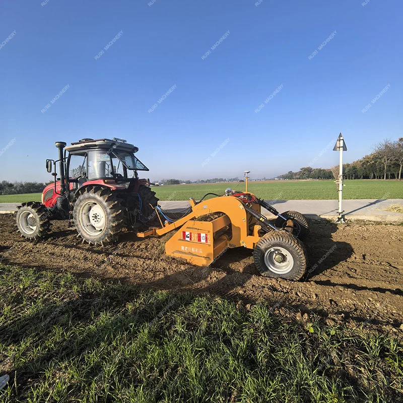 

Durable Tractor Drawn Land Scraping Leveller Slope Laser Retractable Grader Tractor Drives Satellite Farmland Leveling Machine