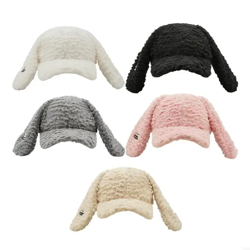 

P88A Fashion Rabbit Ears Baseball Hat Girl Headwear Street Hat Winter Autumn Warm Hat