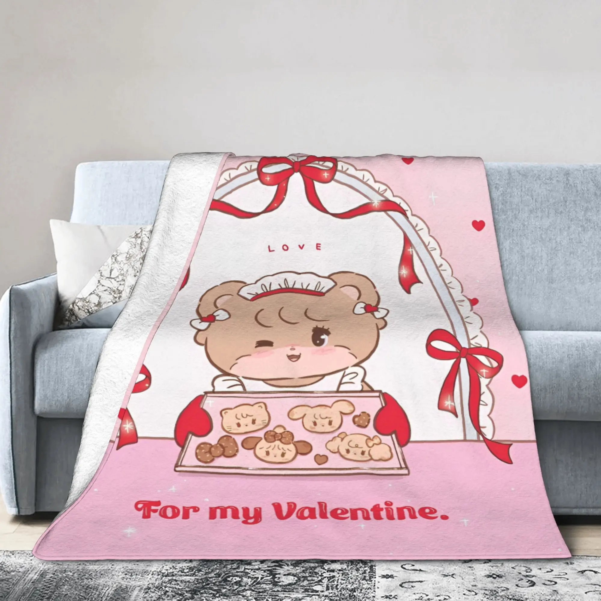 Mikkos Love Blanket Flannel Funny Breathable Throw Blanket for Home Restaurant Decoration,
