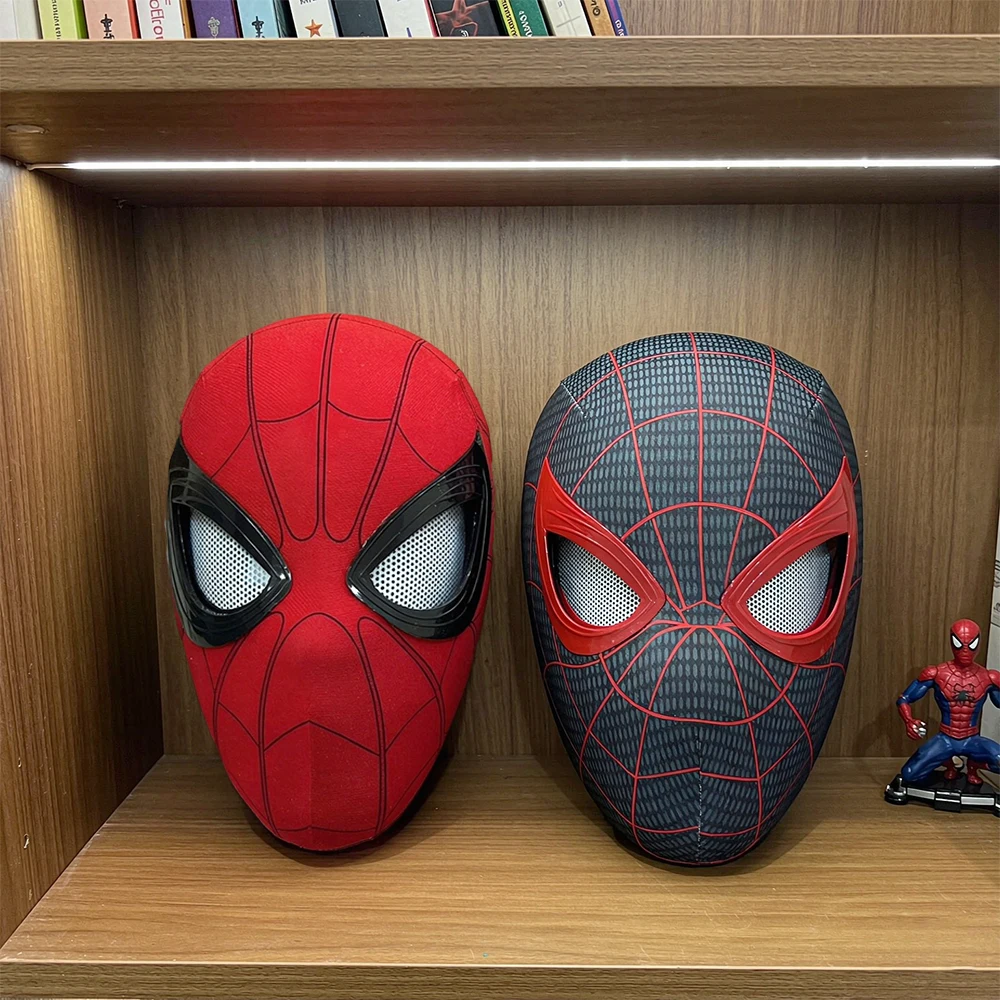 2026 Popular Breathable Spider Man Miles 11 Electronic Mask Moving Glowing LED Eyes Control Cosplay Headgear for Cool Gift