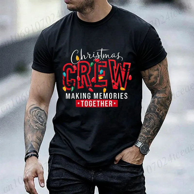 Christmas Crew T‑Shirt Christmas Crew Making Memories Together Xmas Graphic Tee Family Matching Tops Holiday Party Clothing Gift
