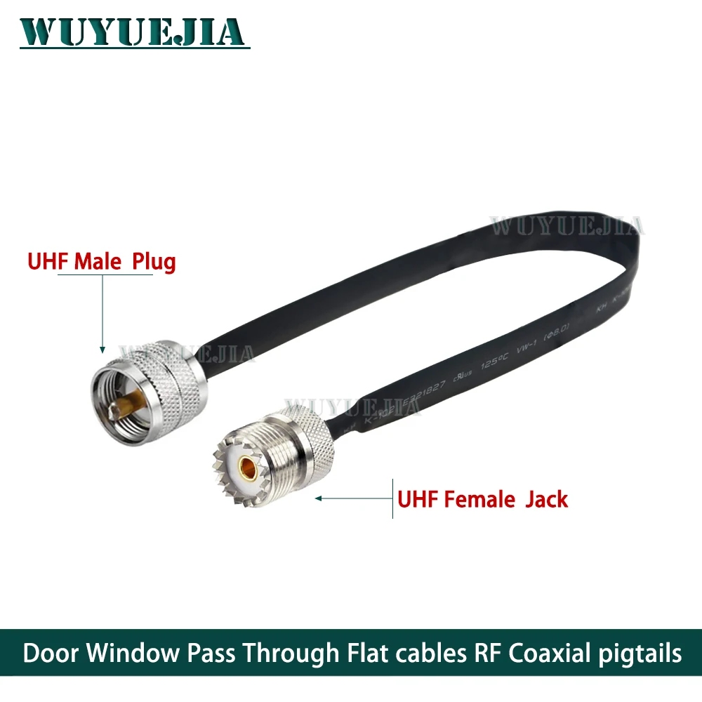 

SL16 UHF Male to UHF Female Door Window Pass Through Flat RF Coaxial Cable 50 Ohm RF Coax Pigtail Extension Cord 20CM 30CM 40CM