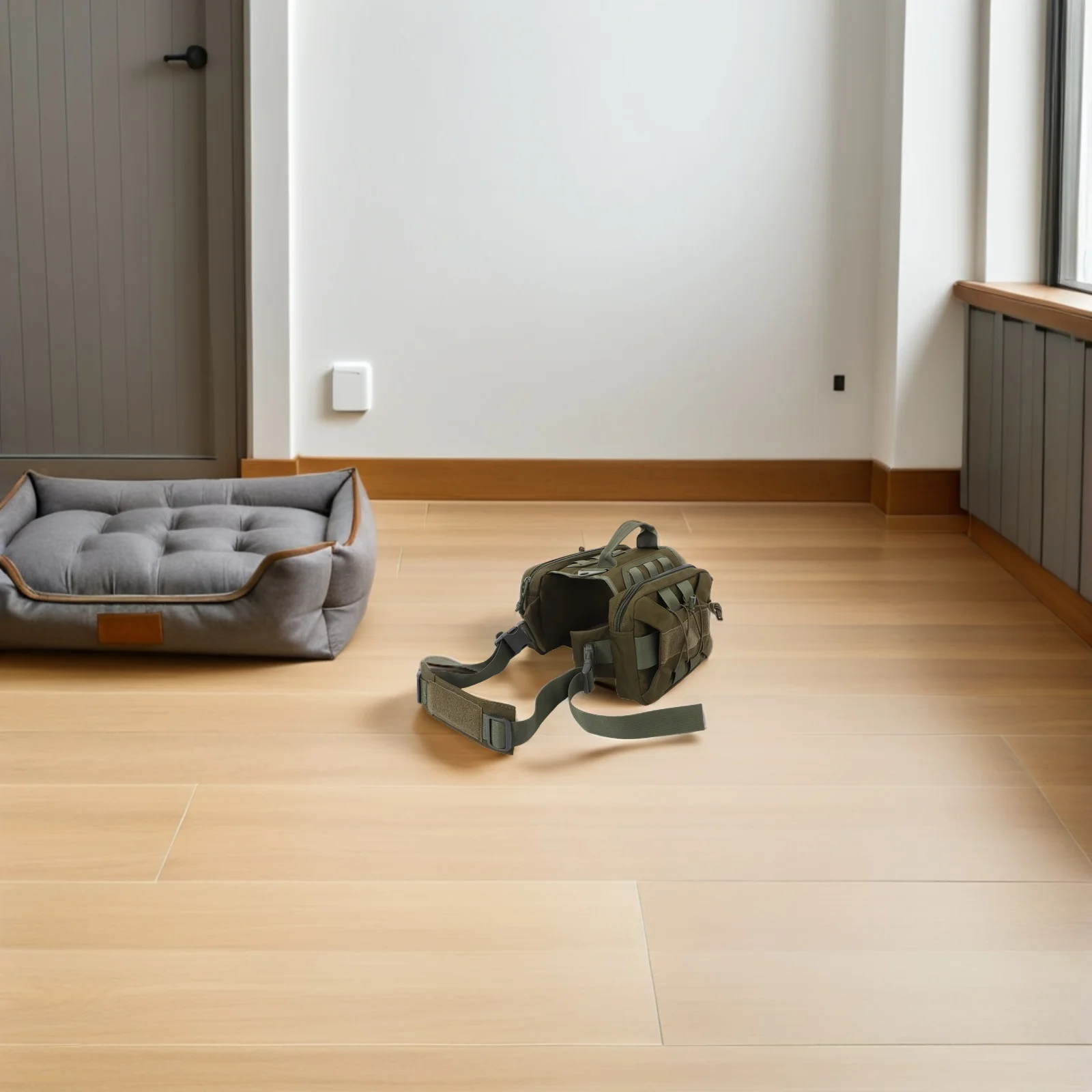 

Large Dog Saddle Bag Adjustable Dog Backpack Harness Nylon Hiking Pockets Quick Release Buckle 20-55kg