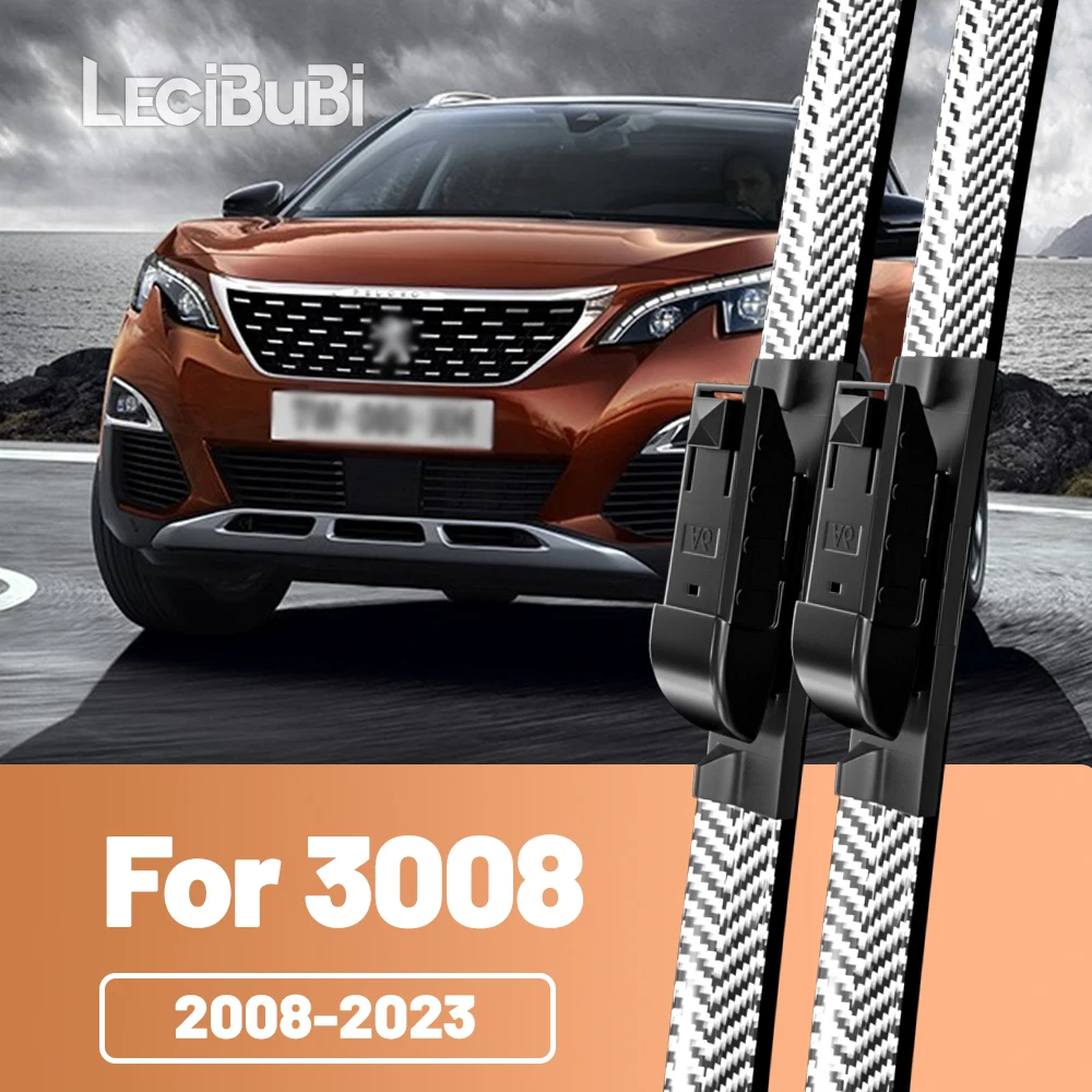 2 stücke Frontscheibe Scheibenwischerblätter Carbon Faser Scheibenwischer Für Peugeot 3008 2008-2023 2009 2011 2013 2015 2016 2017 2018