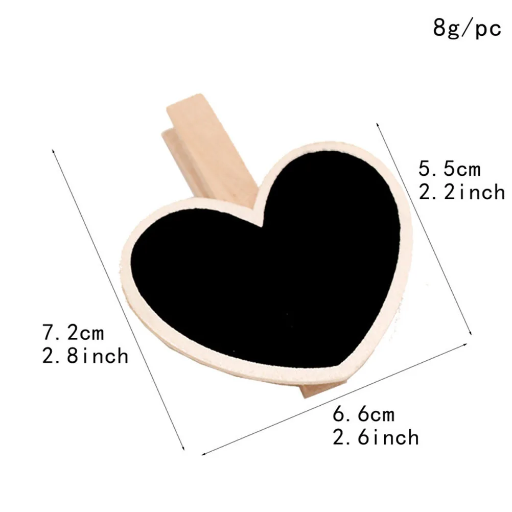 20Pcs Mini Blackboard Wooden Message Boards Clips for Wedding Party Shower Table Decor Mini Chalkboard Sign Blackboards