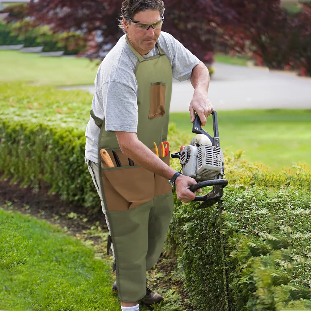 Functional Garden Leg Apron With Tool Pockets Oxford Fabric Durable Protective Shield For Backyard Landscaping